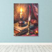 Whispers of the Study: Dark Academia Reverie Canvas Afdruk (Insitu (Houten vloer))
