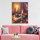 Whispers of the Study: Dark Academia Reverie Canvas Afdruk (Insitu (Woonkamer))