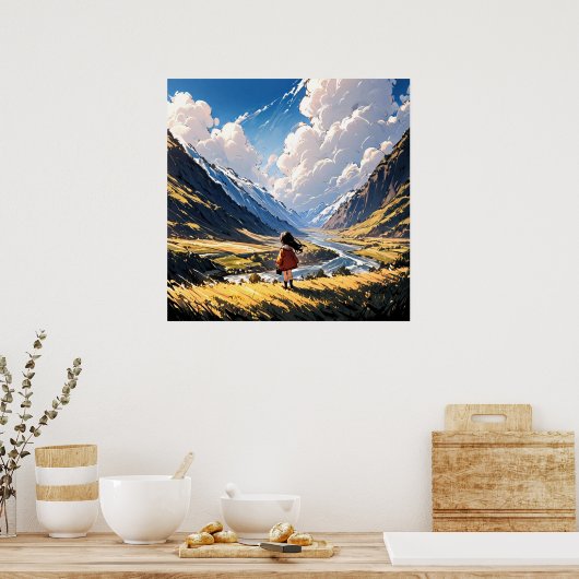 Whispers of the Valley: Een reis met anime Poster (Keuken)