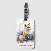 Whispers of the Wild Fox in Waterverf, op maat Bagagelabel (Voorkant (verticaal))