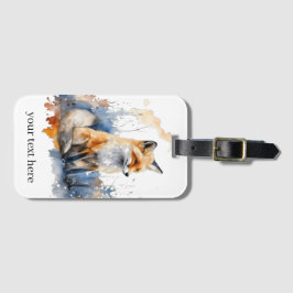 Whispers of the Wild Fox in Waterverf, op maat Bagagelabel