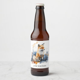 Whispers of the Wild Fox in Waterverf, op maat Bier Etiket