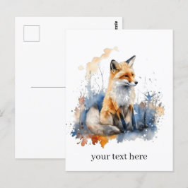 Whispers of the Wild Fox in Waterverf, op maat Briefkaart