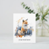 Whispers of the Wild Fox in Waterverf, op maat Briefkaart (Staand voorkant)