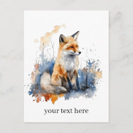 Whispers of the Wild Fox in Waterverf, op maat Briefkaart