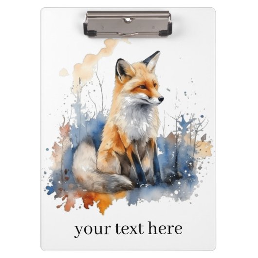 Whispers of the Wild Fox in Waterverf, op maat Klembord (Voorkant)