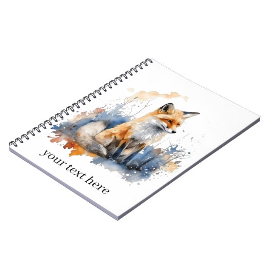 Whispers of the Wild Fox in Waterverf, op maat Notitieboek (Linkerzijde)