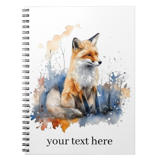 Whispers of the Wild Fox in Waterverf, op maat Notitieboek (Voorkant)