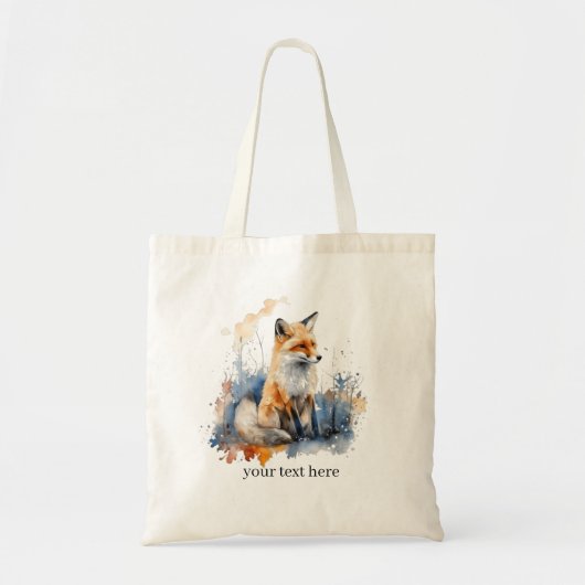 Whispers of the Wild Fox in Waterverf, op maat Tote Bag (Voorkant)