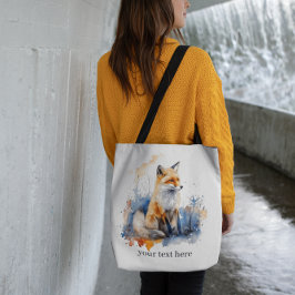 Whispers of the Wild Fox in Waterverf, op maat Tote Bag