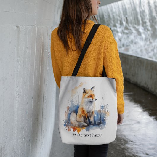 Whispers of the Wild Fox in Waterverf, op maat Tote Bag