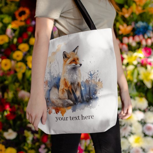 Whispers of the Wild Fox in Waterverf, op maat Tote Bag