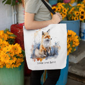 Whispers of the Wild Fox in Waterverf, op maat Tote Bag