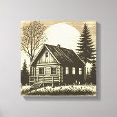 Whispers of the Wild: Rustieke Cabine Canvas Print (Voorkant)