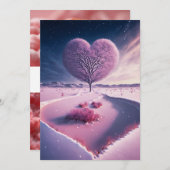 Whispers of the Wintry Night: Dromerig winterhart Kaart (Voorkant / Achterkant)