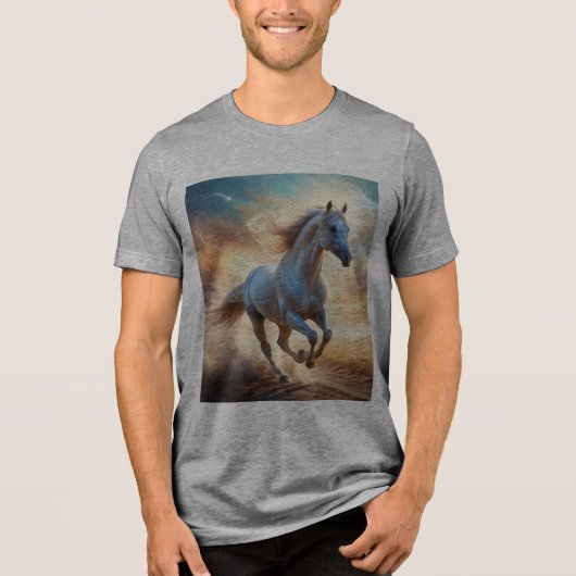 Whispers of Wind - Ethereal Equine Escape Tri-Blend Shirt (Voorkant)