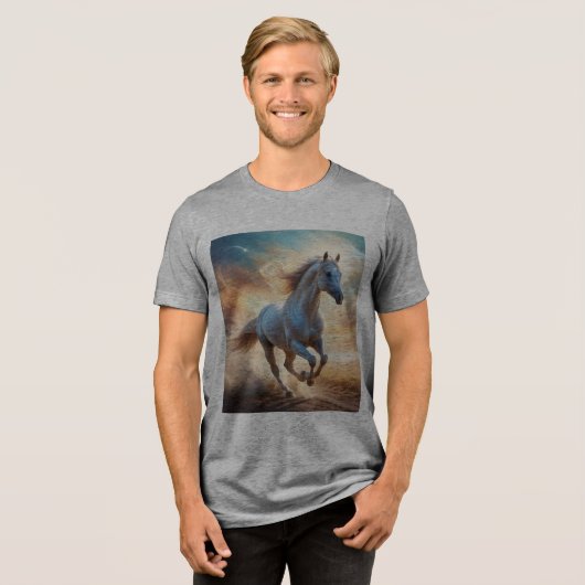 Whispers of Wind - Ethereal Equine Escape Tri-Blend Shirt (Voorkant volledig)