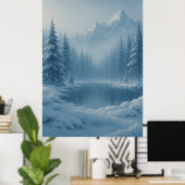 Whispers of Winter beroemd gemaakt door Snowy Moun Poster (Thuiskantoor)