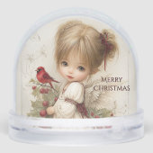 Whispers of Winter – Fairy Child with Cardinal  Sneeuwbol (Achterkant)