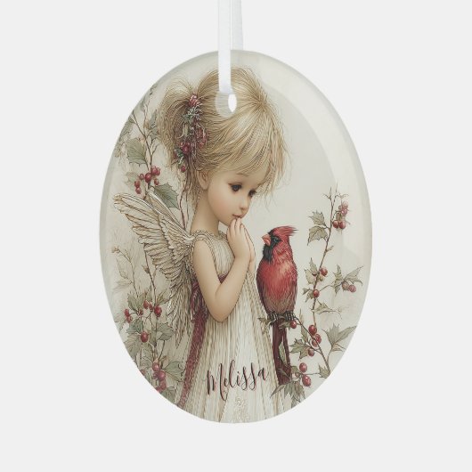 Whispers of Winter Grace Glas Ornament (Voorkant links)