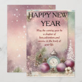 "Whispers of Winter: Nieuwjaars wenskaart" Feestdagenkaart (Voorkant / Achterkant)