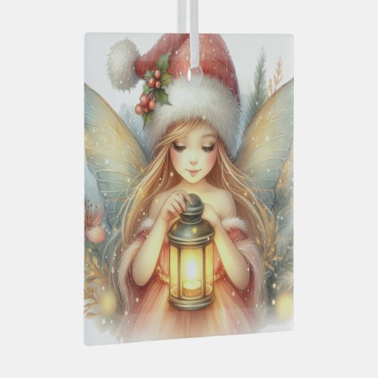 Whispers of Winter: The Christmas Fairy Glas Ornament (Voorkant Rechts)