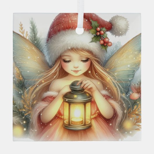 Whispers of Winter: The Christmas Fairy Glas Ornament (Achterkant)