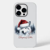 Whispers of Winter - Waterverf Wolf in Santa Hat Case-Mate iPhone Case (Achterkant)
