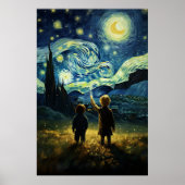 Whispers of Wonder: Kinderen onder de Sterrennacht Poster (Voorkant)