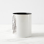 Whispers van de Wilde: White Tiger Collectie - Tweekleurige Koffiemok (Center)