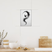 Whispers van een Smoky Crane Abstract Poster (Keuken)