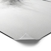 Whispers van een Smoky Crane Abstract Poster (Hoek)