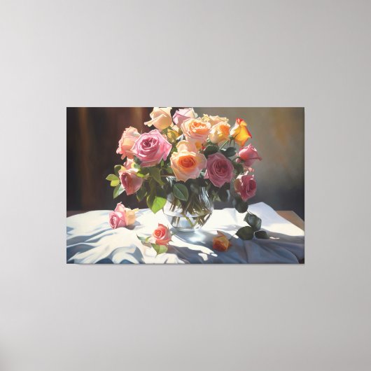 Whispers van Elegance: Een Floral Ode Canvas Afdruk (Voorkant)