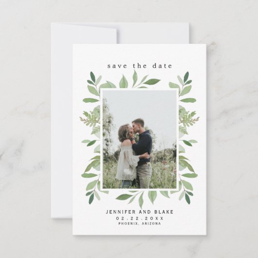 Whispers van het Lente Foto Wedding Save the Date (Voorkant)