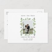 Whispers van Spring Photo White Save the Date Briefkaart (Voorkant / Achterkant)