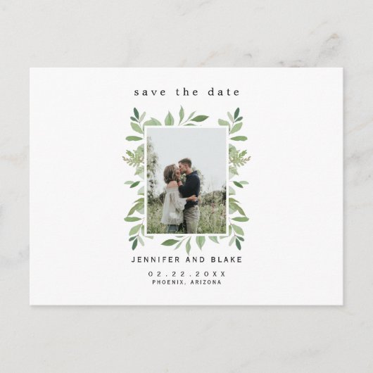 Whispers van Spring Photo White Save the Date Briefkaart (Voorkant)