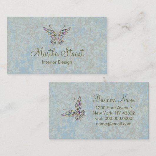 Whispers van vlinder wijzigen KLEUR ~ Visitekaartj Visitekaartje (Voorkant / Achterkant)