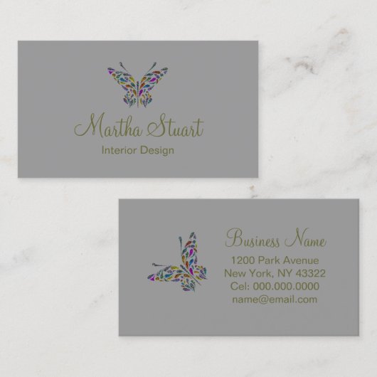 Whispers van vlinder wijzigen KLEUR ~ Visitekaartj Visitekaartje (Voorkant / Achterkant)
