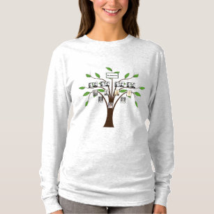 Whispy Family Tree Vier Generaties Foto's T-shirt