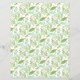 Whispy groene bladeren en bladeren scrapbook blad