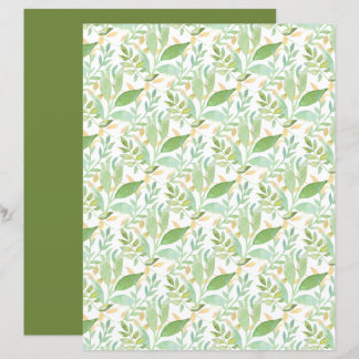 Whispy groene bladeren en bladeren scrapbook blad