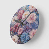 Whispy wildflower design ronde klok (Hoek)