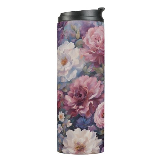 Whispy wildflower design thermosbeker (Gedraaid links)