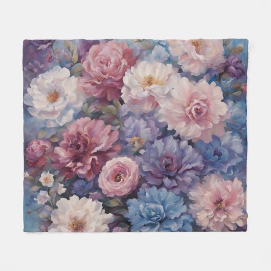 Whispy wildflower ontwerp fleece deken (Voorkant (Horizontaal))