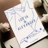 Whissical illustratie met QR-code RSVP bruiloft Kaart