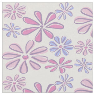 Whistelse Florale Doodlepatroon Zachte Paarse Roze Stof