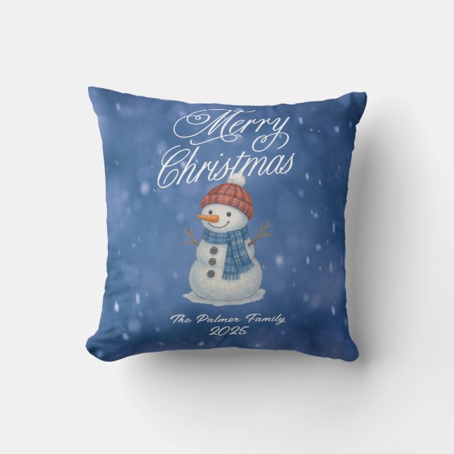 Whistelse Kerstman Prettig Kerstfeest Kussen (Voorkant)