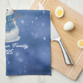 Whistful Sneeuwman Prettig Kerstfeest Theedoek (Quarter Fold)