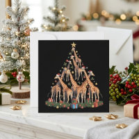 Whistige Kerstboom met Giraffen en Kerstmannenhoed