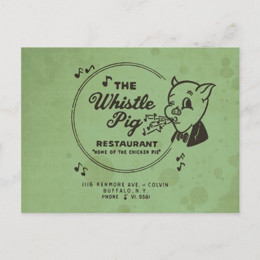 Whistle Pig Restaurant Briefkaart (Voorkant)